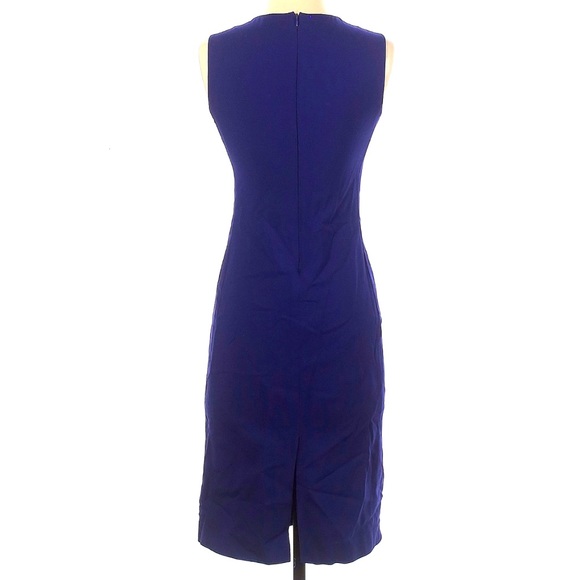Aritzia Babaton Navy Blue Knee-length High Neck Fitted Sleeveless Wool Dress - Picture 2 of 7